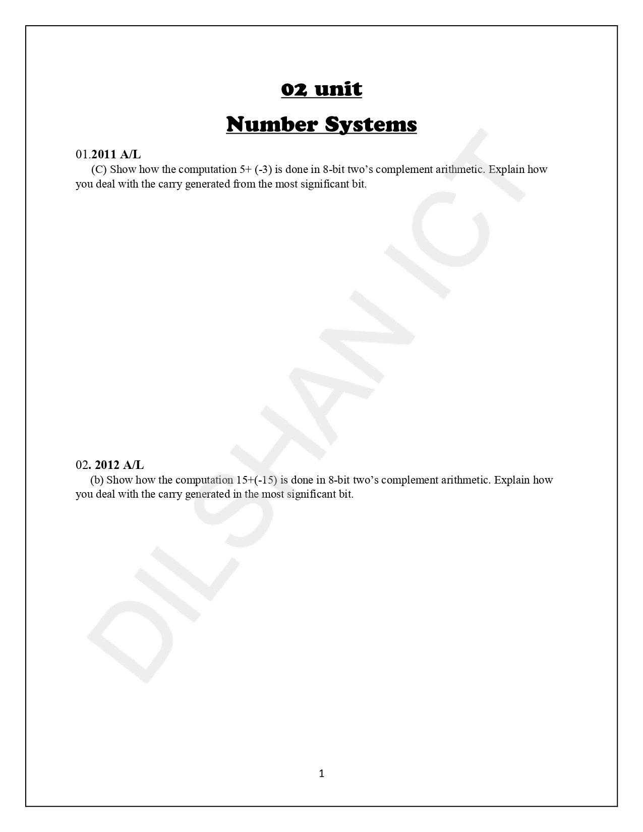 Number System Past Paper Essay Questions (EM)